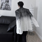 Threebooy Men's Harajuku Oversized Gradient Blazer